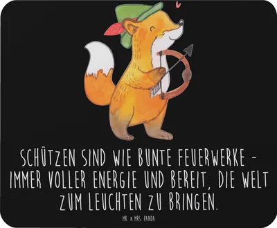Produktbild von Mr. & Mrs. Panda Mauspad Schütze Astrologie - Schwarz - Geschenk, Geburtstagsgeschenk, Mouse Pad, Sternzeichen, computer mousepad, Geschenkidee, Tierkreiszeichen