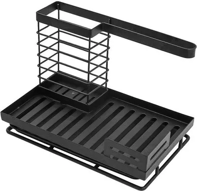 Zdjęcie produktu dla Organizer do zlewu kuchennego z pojemnikiem na odpady, organizer do szuflad zlewu, uchwyt do płynu do mycia naczyń i ręczników przy zlewie kuchennym, organizer do zlewu kuchennego z pojemnikiem na odpady i uchwytem na płyn do mycia naczyń