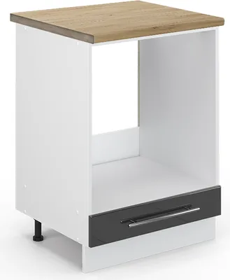 Produktbild von Herdumbauschrank Vicco Fame-Line Anthrazit Hochglanz 60 cm , AP Eiche, Model 45508