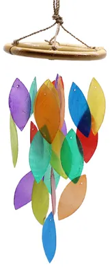 Produktbild von Holzglocke – Regenbogenblätter und Bambus