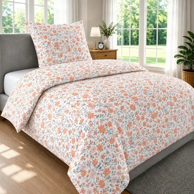 Produktbild von Malika® Bettwäsche 135x200 2 teilig | 100% Baumwolle | Bettwäsche Set mit 1 Bettbezug und 1 Kissenbezug, KI-generiertes Bild