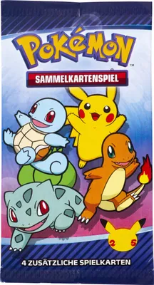 Produktbild von Pokémon McDonald's Promo Booster 2021 | 4 karty i niespodzianka | Niemieckie karty Pokémon | Losowy wybór | 1 opakowanie | 25 rocznica