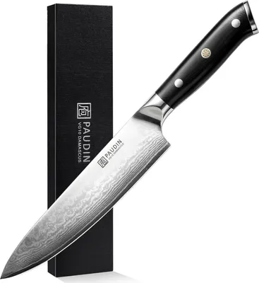 Obrázok produktu pre PAUDIN Damaškový nôž 20 cm Kuchársky nôž Kuchynský nôž Ergonomická rukoväť