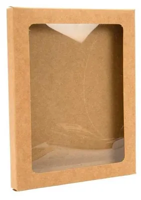 Produktbild von Pappschachteln Kraft Braun mit Fenster 11.5x1.3x15cm (25 Stück) [WKRG6]