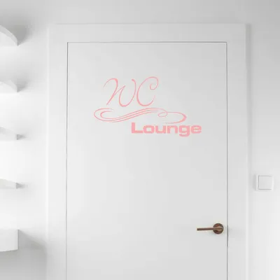 Produktbild von Wandtattoo - Wandaufkleber - Tür- Wandtattoo "WC Lounge" - 60cm x 34cm hellrosa - Dekoration Küche Wohnzimmer Wand