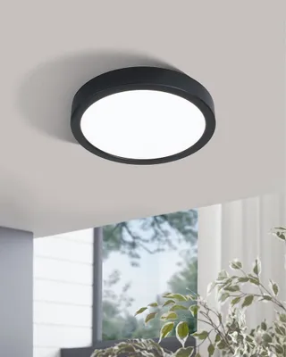 Image de Eglo LED Panneau de plafond Fueva 5 noir Ø21cm 17W 2000lm blanc chaud 3000K