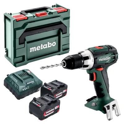 Zdjęcie produktu dla Metabo BS 18 LT akumulatorowa wiertarko-wkrętarka 18 V 60 Nm ( 602102500 ) + 2x akumulator 4,0 Ah + ładowarka + metaBOX