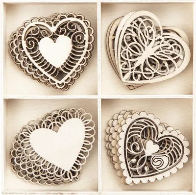 Immagine prodotto di Forme di legno - DPCraft - Cuori 20 pezzi