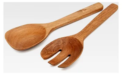 Produktbild von Salatbesteck aus Akazienholz, 25,4 cm, 2 Stück