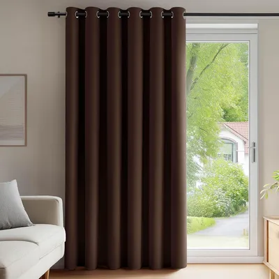 Obrázok produktu pre Záclona s vysokou hustotou látky, dekoratívna, 290 x 200 cm, tmavohnedá, 1 kus