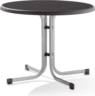 Produktbild von Tisch 209/A 86 cm graphit Gestell aus Stahl in graphit, Tischplatte aus Mecalit®-Pro in anthrazit