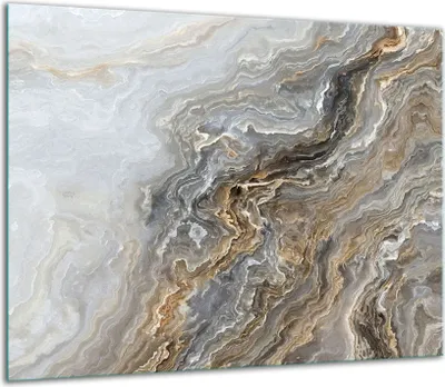Produktbild von Herdabdeckplatten Glaskeramikkochfeld-Abdeckung Spritzschutz Glas 60x52cm Marmor