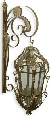 Produktbild von Windlicht Laterne mit Wandhalterung  - braun Replikat Retro Design Dekoration
