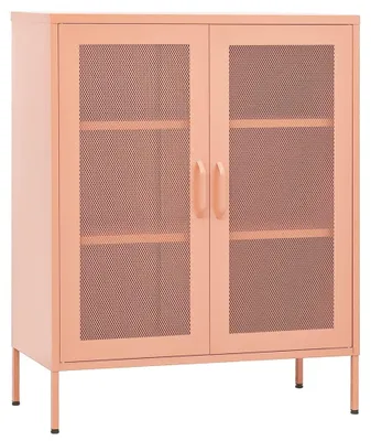 Image de vidaXL Armoire de stockage rose 80x35x101,5 cm Acier