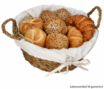 Produktbild von Brotkorb rund mit Bezug & Griffen Wasserhyazinthe Bad Brötchen Präsent