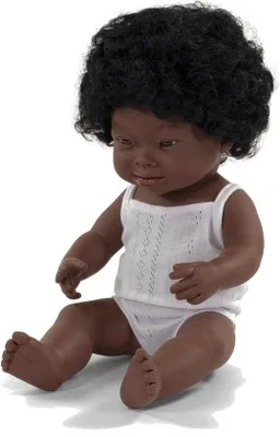 Immagine prodotto di Miniland Bambina africana 38 cm con sindrome di Down, 31171, marrone
