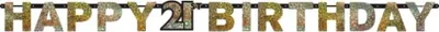 Produktbild von Amscan Letter Garland ''Happy 21 Birthday'' Gold 213 Cm