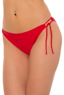 Produktbild von Aquarti Damen Bikinihose Seitlich Gebunden Bikinislip Brazilian Style, Farbe: Rot, Größe: 38