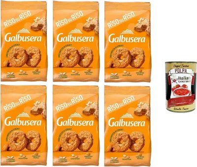 Produktbild von Galbusera Riso su Riso Mürbeteig mit der Leichtigkeit von Reis und der Güte von Getreide 6x 290gr + Italian gourmet polpa 400g