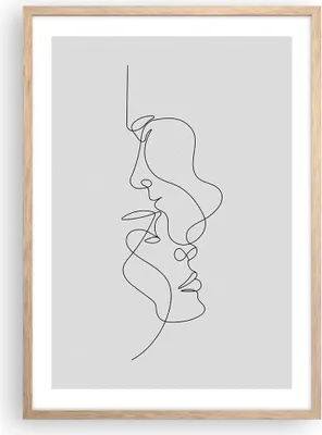 Produktbild von Gerahmtes Poster - Rahmen in heller Eiche - Stück Linear Paar - 50x70 cm - Wand Bild - Wanddeko - Wandbilder - Kunstposter - Wandposter - Bilderrahmen - Bilder - Kunstdruck - P2NPA50x70-4895