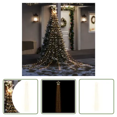 Obrázok produktu pre The Living Store Osvetlenie vianočného stromčeka 320 LED teplá biela 375 cm