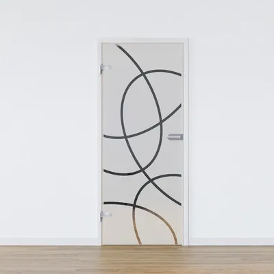 Produktbild von Pertura Glastür Komplettset Glera Loop 04 834x1960x8 mm Links inkl. Studio Beschlag Edelstahl unverschließbar