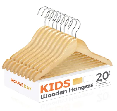 Immagine prodotto di Solidchoice - Set di 20 ganci appendiabiti in legno massello per bambini