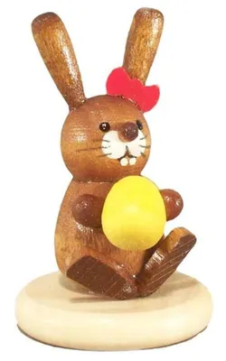 Obrázok produktu pre Veľkonočná dekorácia Veľkonočný zajačik so žltým vajíčkom prírodný ŠxVxH 3,2x5x3,2cm NOVINKA