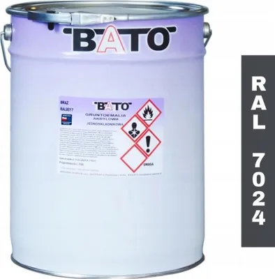 Zdjęcie produktu dla Gruntoemalia akrylowa jednoskładnikowa farba BATO RAL 7024 GRAFIT 10L