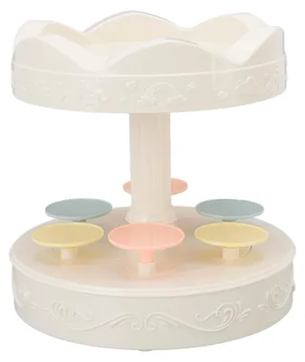 Imagen del producto de Máquina rotatoria para postres, con soporte de exhibición de doble capa que gira automáticamente y plato para cupcakes