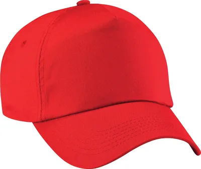 Produktbild von Beechfield Uni Baseballkappe mit 5 Paneelen (2 Stück/Packung) RW6698 (Einheitsgröße) (Hellrot)