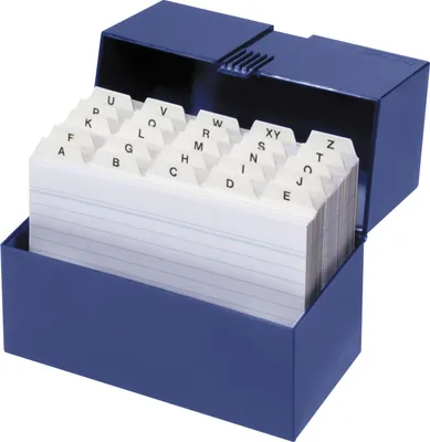 Produktbild von Herlitz Karteikasten / Lernbox / DIN A6 / 100 Karteikarten + Register / blau
