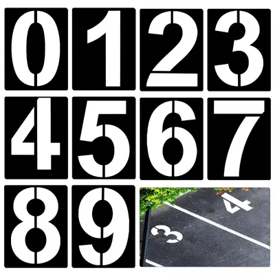 Immagine prodotto di Kit di 10 stencil riutilizzabili per numeri civici - 38 cm