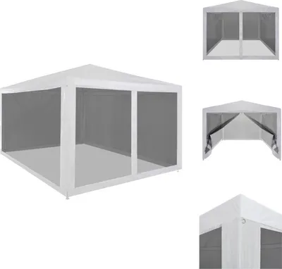 Immagine prodotto di vidaXL Tenda per feste con 4 pareti laterali in rete 4 x 3 m - Padiglioni e tende per feste