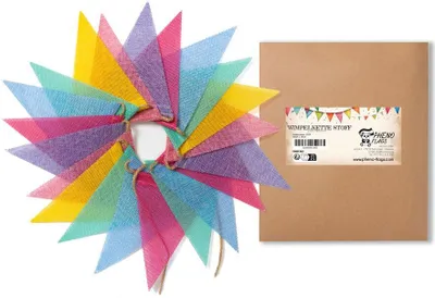 Produktbild von PHENO FLAGS Wimpelkette aus reinem Leinen-Stoff mit 6 Farben, 5 m