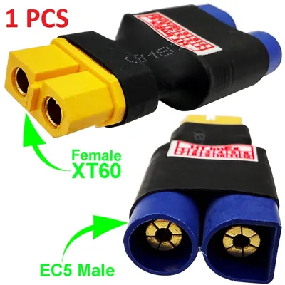 Produktbild von XT60 auf EC5 Adapterkabel Hochstrom Goldstecker für LiPo Akku RC