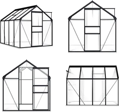 Obrázok produktu pre vidaXL Skleník so základom antracitový hliník 4,75 m² - Skleník - Skleníky - Skleníky