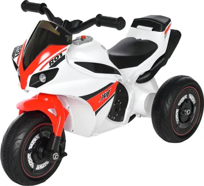 Produktbild von Laufrad/Rutscher Kindermotorrad, 18–36 Monate, mit Musik & Licht, bis 20 kg, Weiß/Rot
