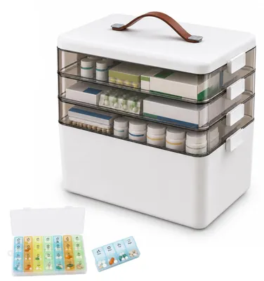 Immagine prodotto di Solidchoice - Contenitore per medicinali a 4 scomparti, ideale per l'uso domestico e per i viaggi