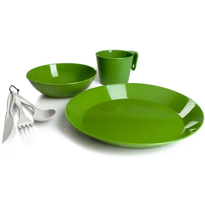 Immagine prodotto di GSI Outdoors Cascadian Set di stoviglie per 1 persona, set da 6, 213 g, verde; 77313