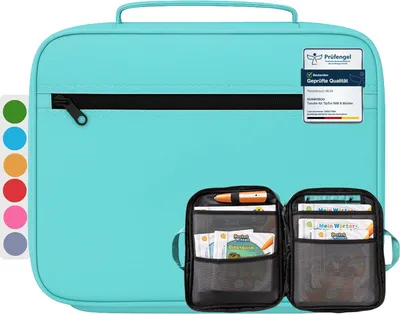 Immagine prodotto di bunnyboo TipToi Tasche -  Platz für bis zu 8 Bücher - mit Einsatz für Tiptoi Stift, TipToi Kabel und Batteriefach - Tasche für TipToi Stift gehört in jedes Starterset TipToi (Türkis)