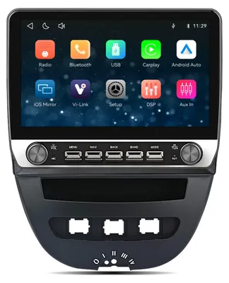 Produktbild von 10.1" Autoradio für Peugeot 107 Citroen C1 Toyota Aygo 2005-2014 mit Doppel-Drehreglern, kabelloses CarPlay Android Auto, Bluetooth, Linux System
