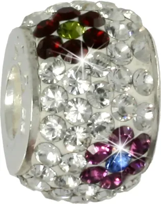 Produktbild von CarloBiagi Charm Bead Blumen Zirkonia Echt Silber Schmuck D2BBSCR02FL