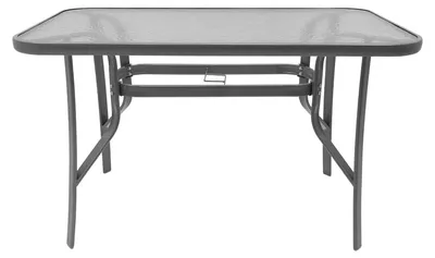 Zdjęcie produktu dla Szklany stół ogrodowy na taras Majorka Duo 150x80 cm 6-osobowy szary
