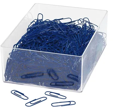 Image de Trombones plastifiés bleus 27 mm 1000 pièces