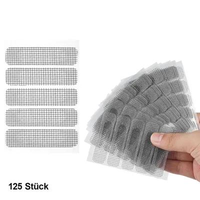 Produktbild von 125pcs Fliegengitter-Reparaturset, selbstklebende Fiberglas-Flicken, Insektenschutz-Reparaturpatches für Fenster zur Reparatur von Löchern im Gitter