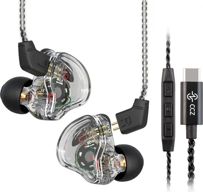Obrázok produktu pre Slúchadlá do uší CCZ Melody s funkciou potlačenia hluku, dynamické slúchadlá s 10 mm dynamickou cievkou, Hi-Fi stereo zvuk, káblové slúchadlá
