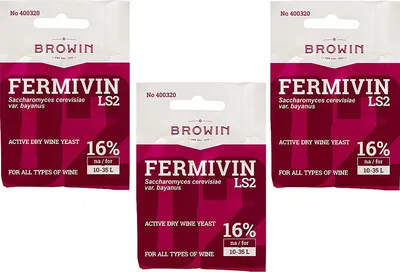 Produktbild von 3 x FERMIVIN Trockenhefe Weinhefe Reinzuchthefe 7g Für 10-35l Wein Hefe Weißwein Rotwein