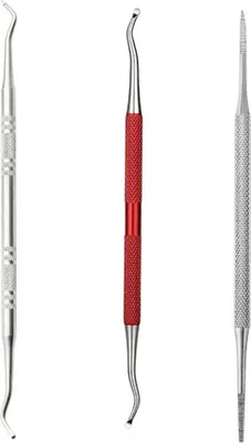 Produktbild von Profi Nagelreiniger Eckenheber Fußpflege Doppelinstrument aus rostfreiem Edelstahl 3pcs