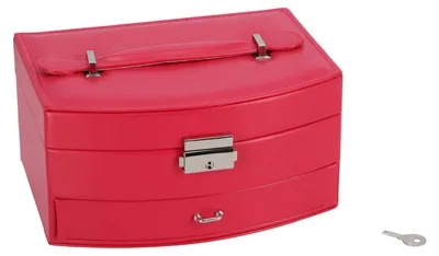 Image de Boîte à bijoux deluxe rose Boîte à bijoux avec miroir et tiroir